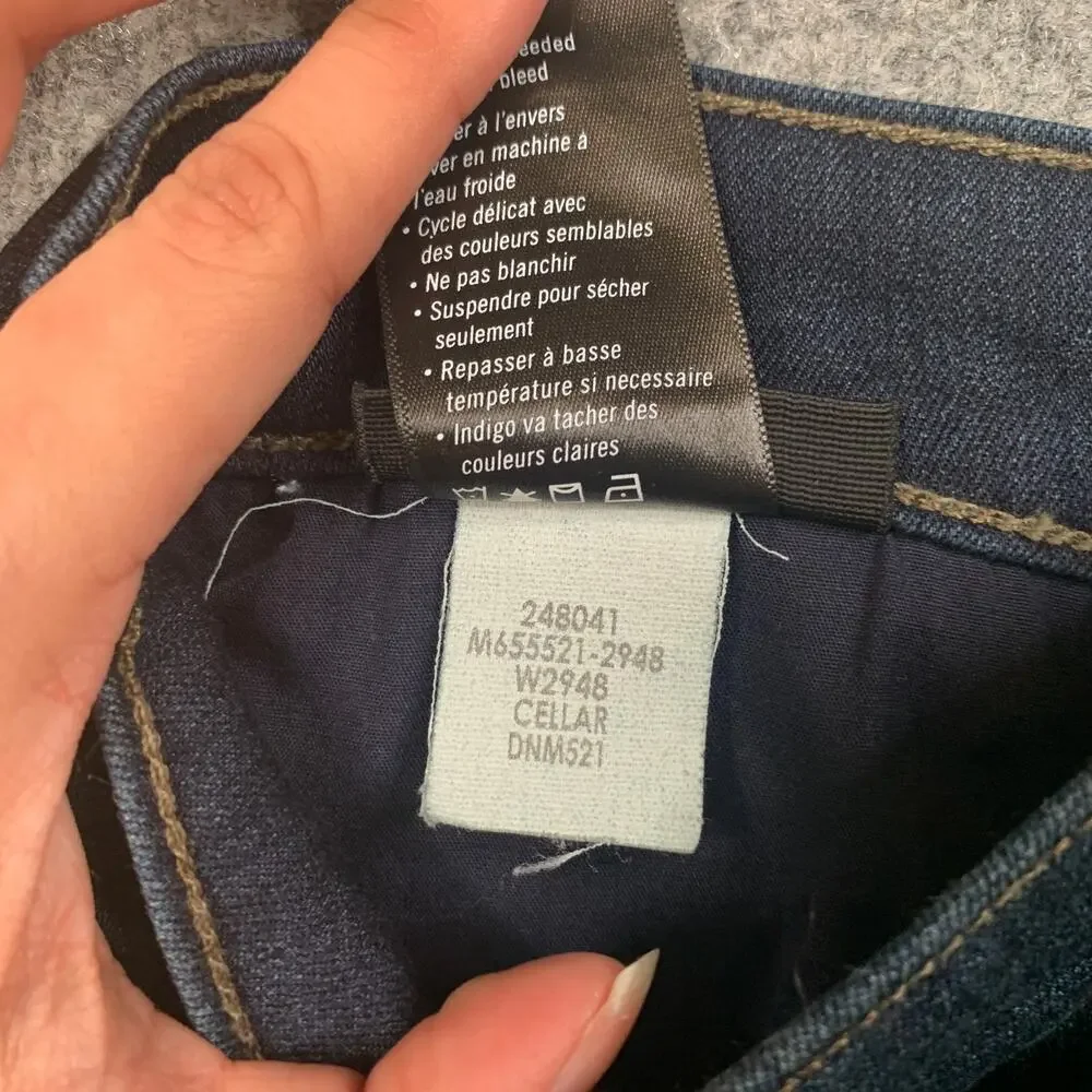 Paige Jeans Mens 35 Blue Federal Slim Straight Mid Rise Stretch Denim Dark Wash